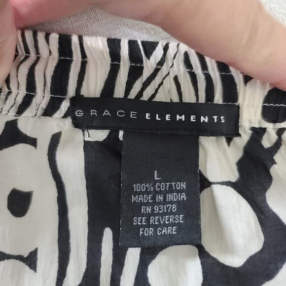 Grace Elements ladies maxi skirt white/black Size Large Boho artsy Peasant - Picture 6 of 8